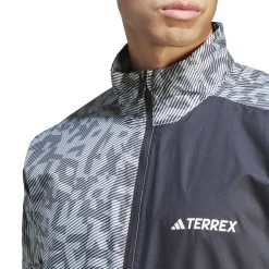 New Terrex Trail Wind Running Jacket Men - Grey, Black Running Clothing