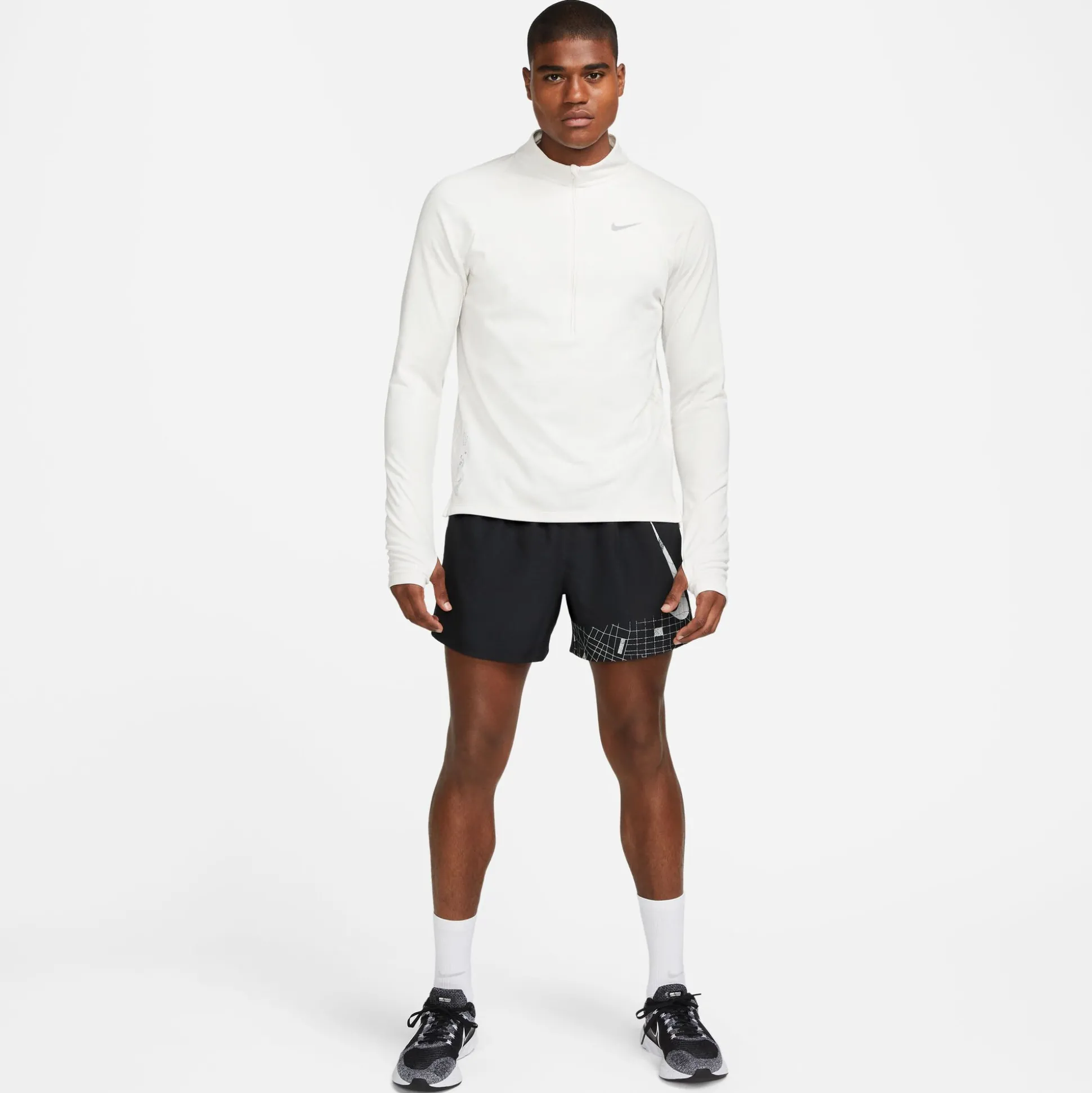 Best Sale TF RDVN Element Half-Zip Running Top Men - Beige, Grey Running Clothing
