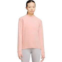 Fashion Therma-Fit Element Crew Running Top Women - Beige, Grey Running Clothing