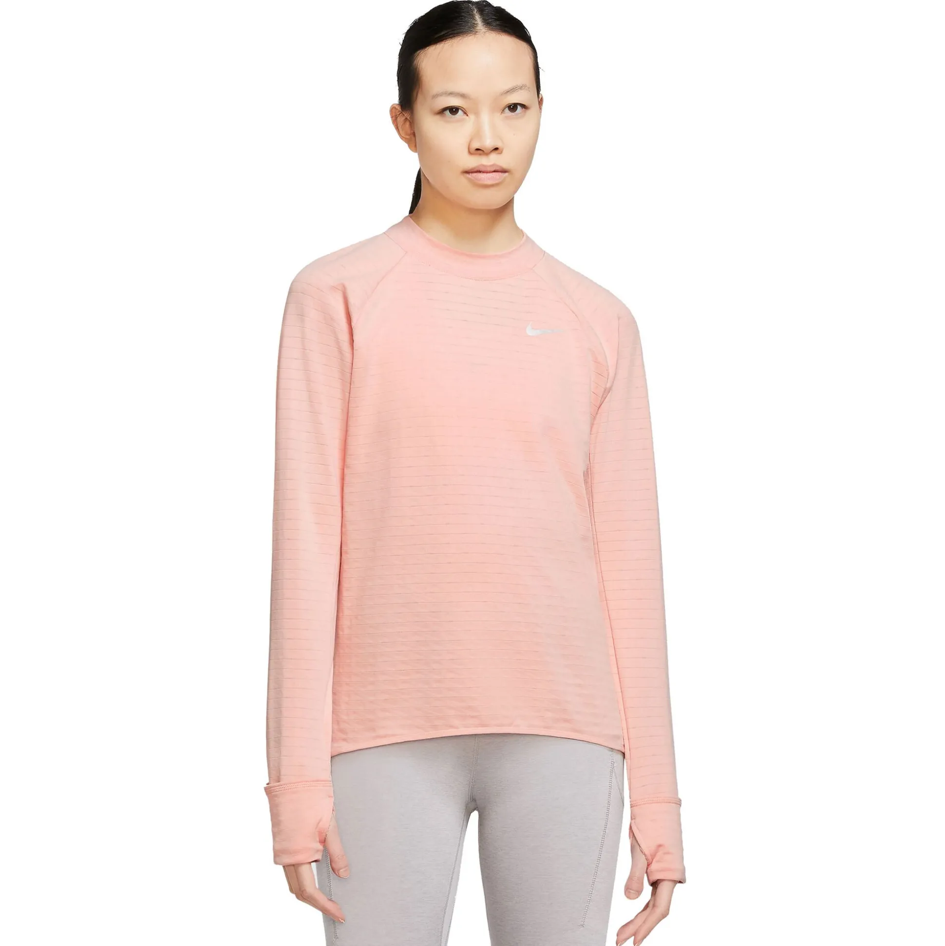 Fashion Therma-Fit Element Crew Running Top Women - Beige, Grey Running Clothing