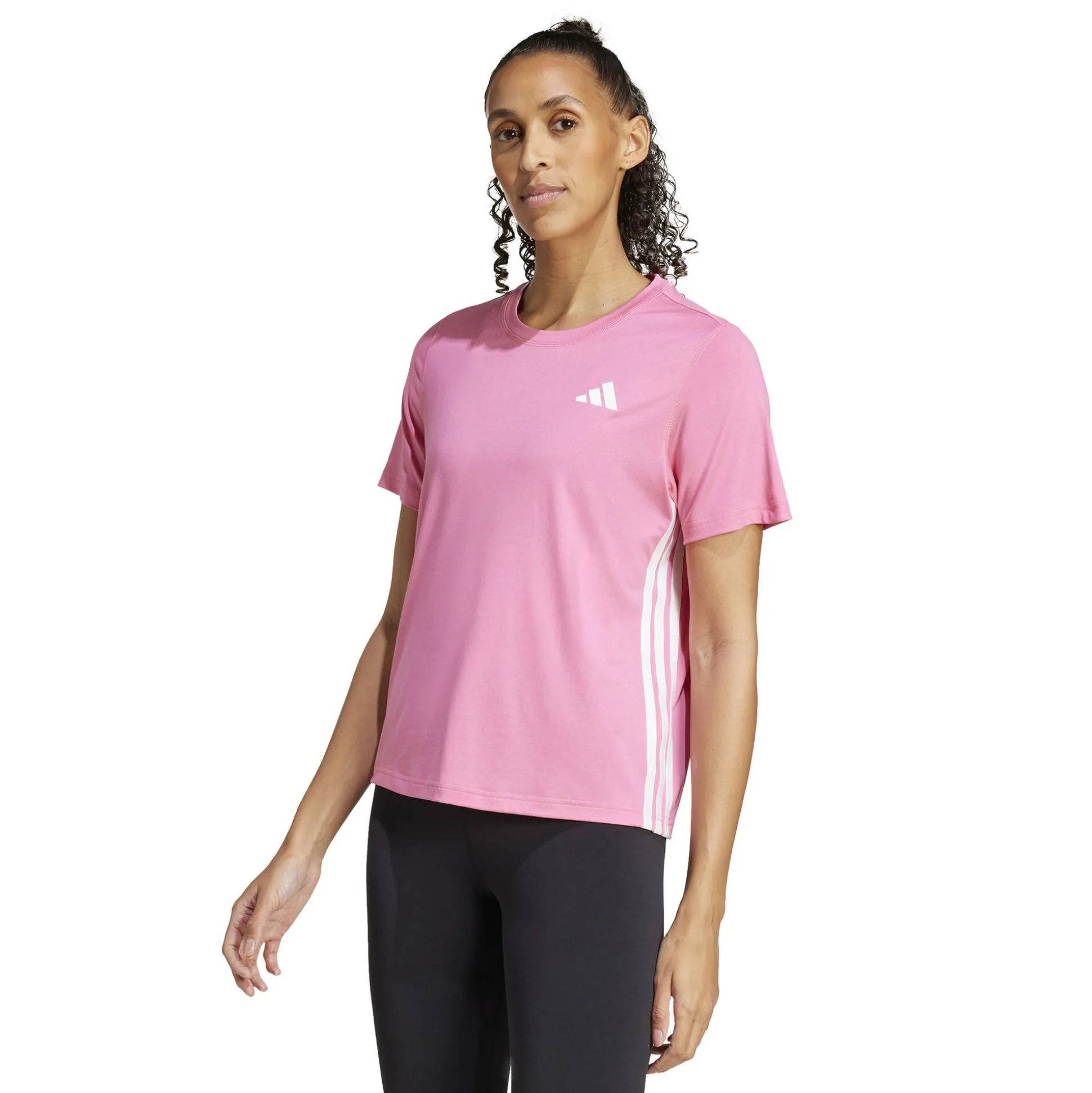 Clearance Train Essentials 3 Stripes Workout T-Shirt Women - Pink, White Shirts