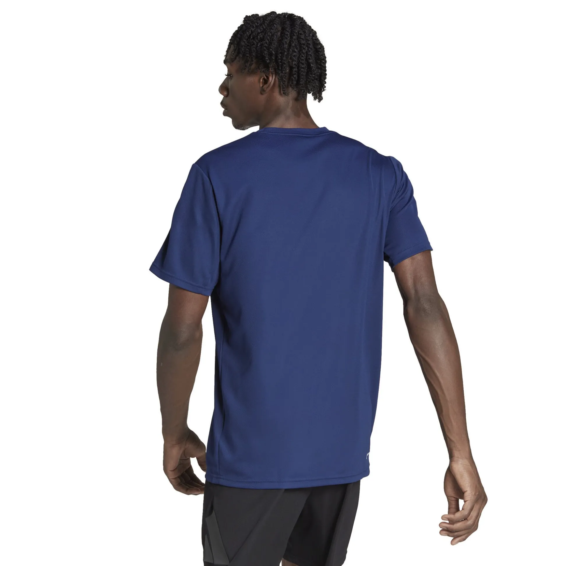 Sale Training Essential Base 3 Stripes T-Shirt Men - Dark Blue, White Shirts