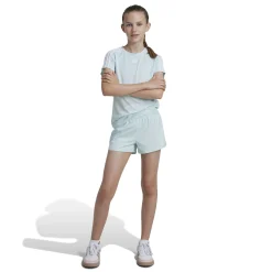 Shop Training Essential 3Stripes Shorts Girls - Mint, White Shorts
