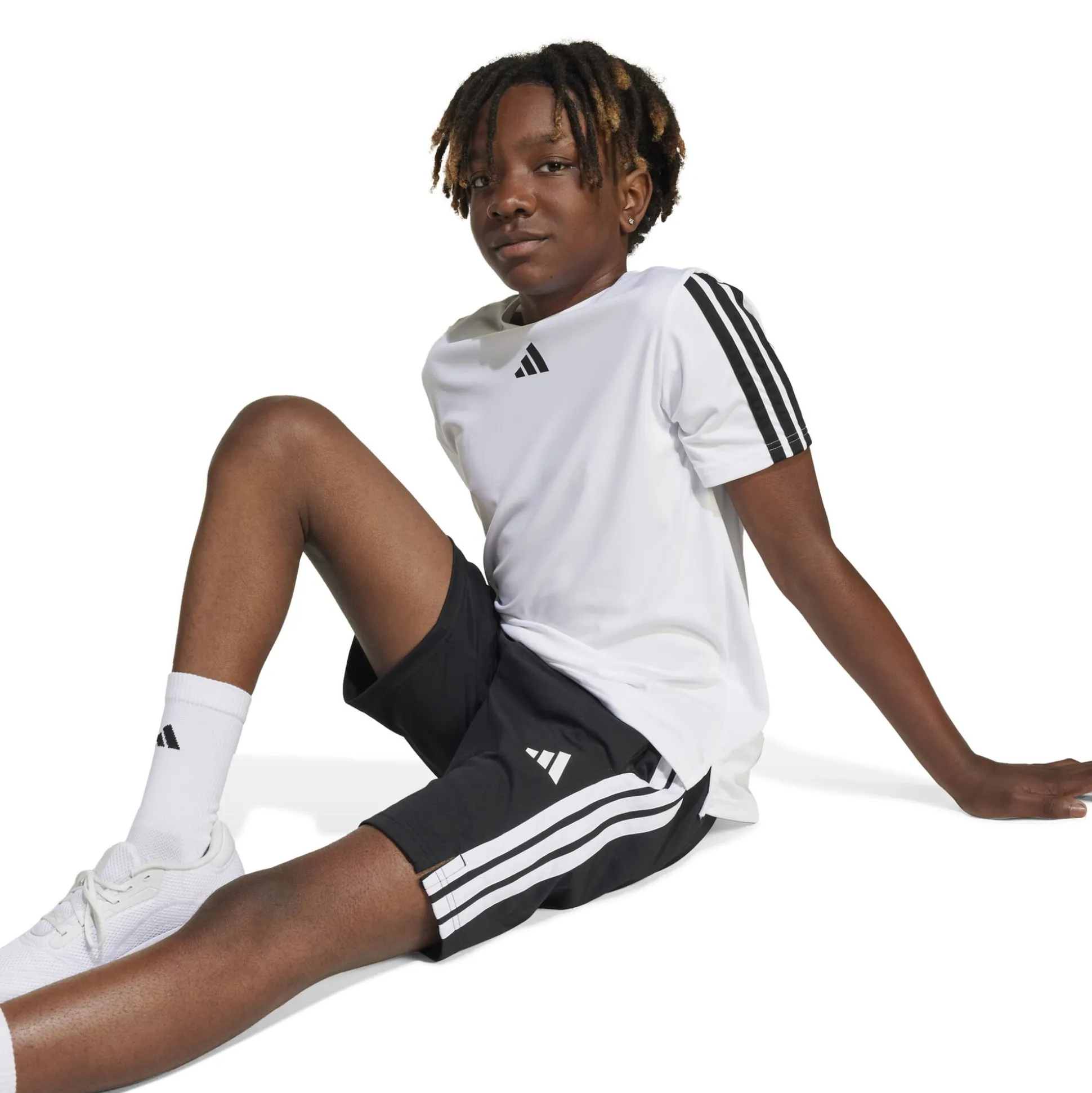 Best Sale Training Essentials 3 Stripes Shorts Kids - Black, White Shorts