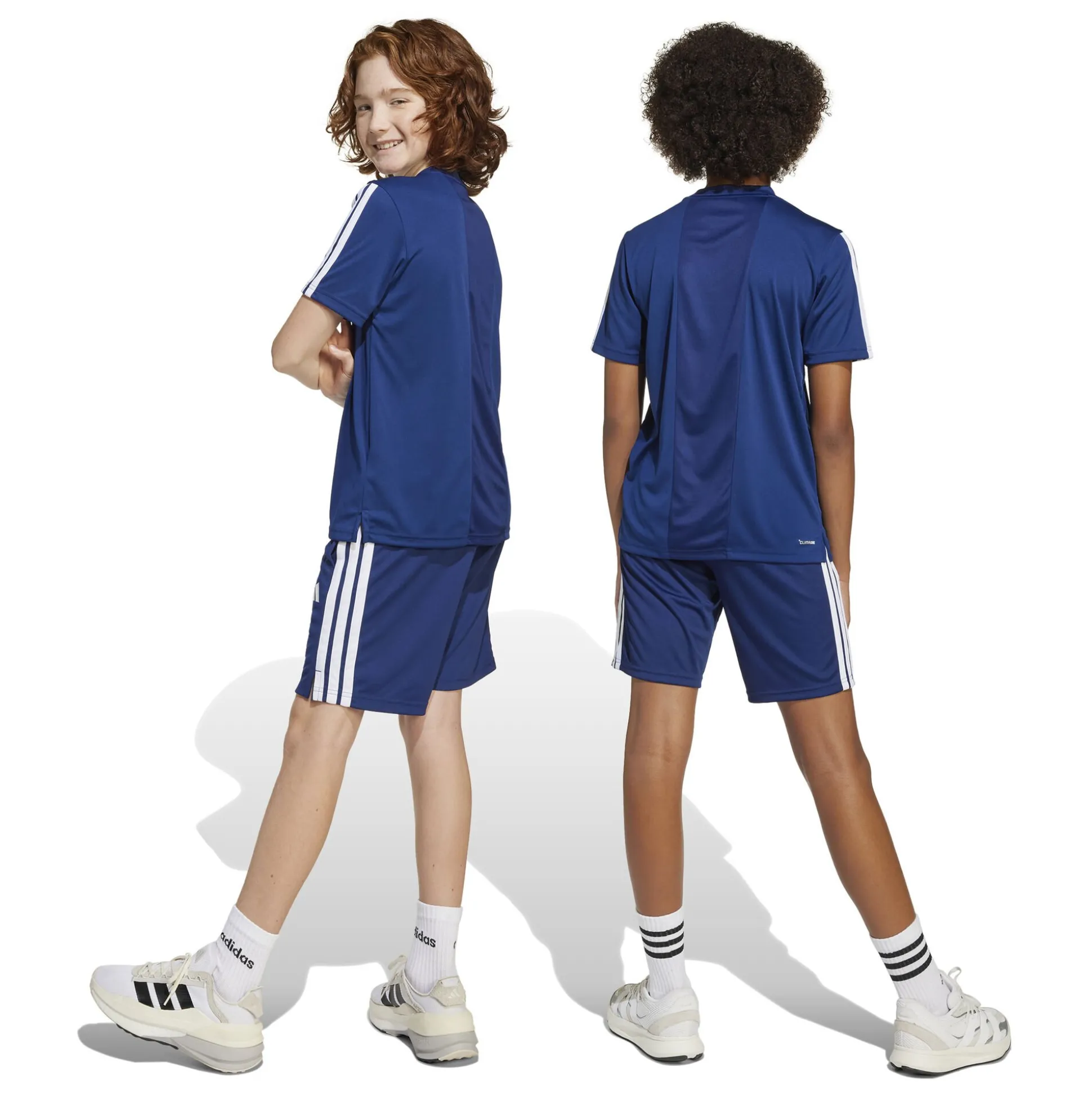 New Training Essentials 3 Stripes Shorts Kids - Dark Blue, White Shorts