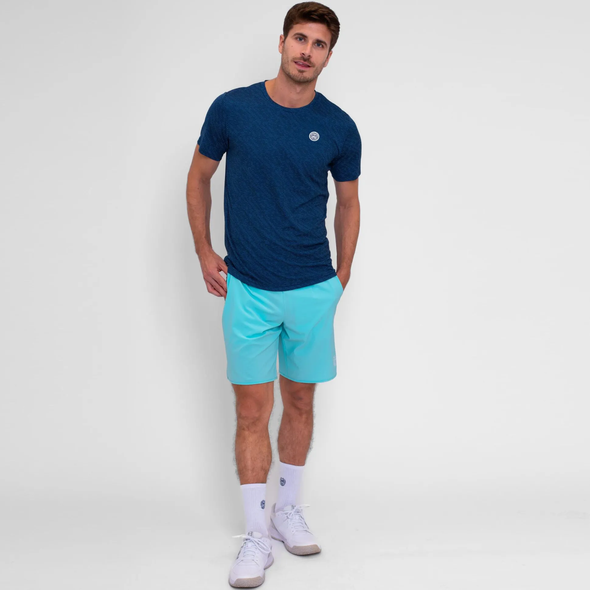 Hot Twiggy Crew Two Colored T-Shirt Men - Dark Blue Shirts