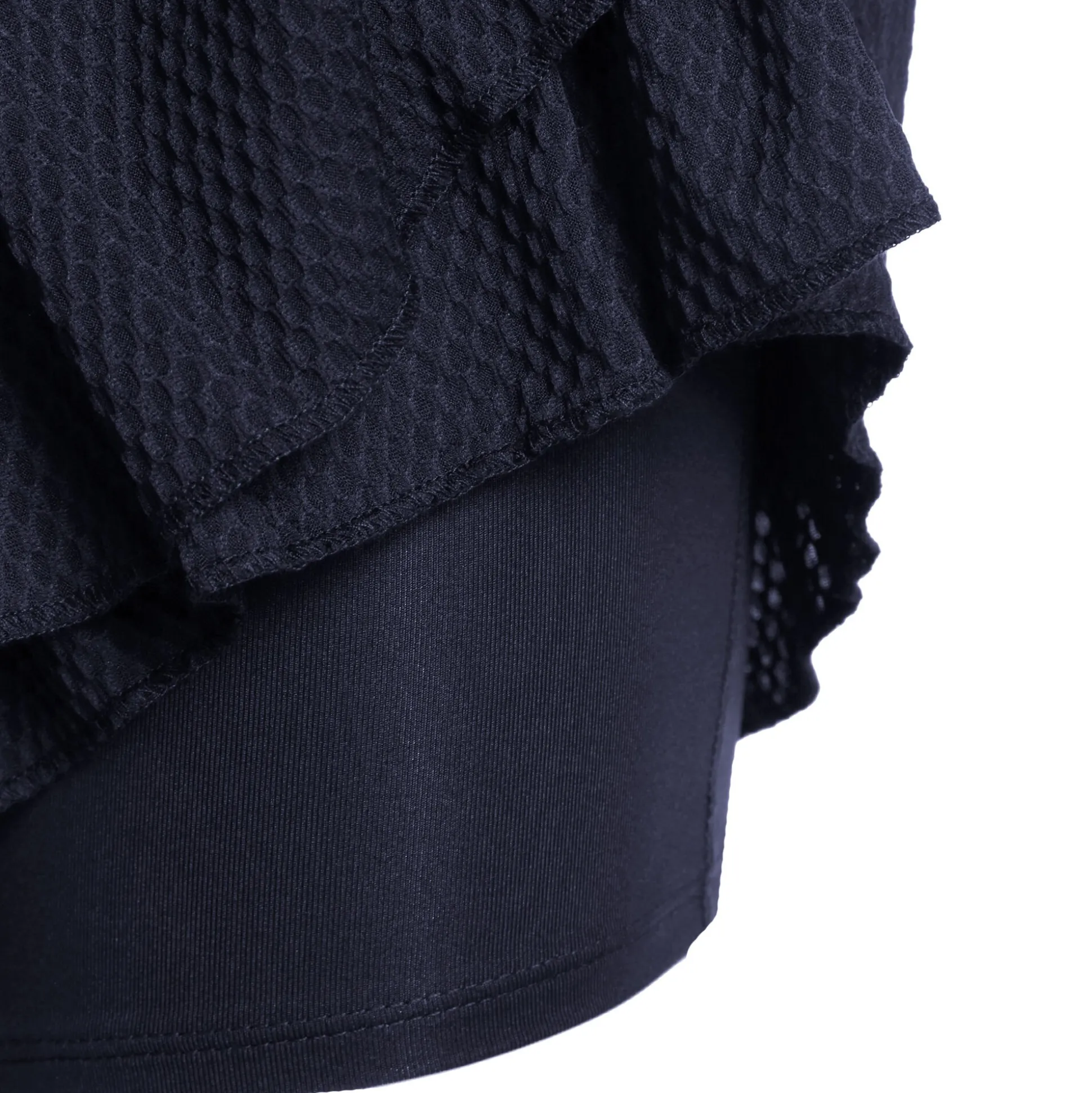 Store Wavy Pleat Tier Skirt Women - Dark Blue Skirts