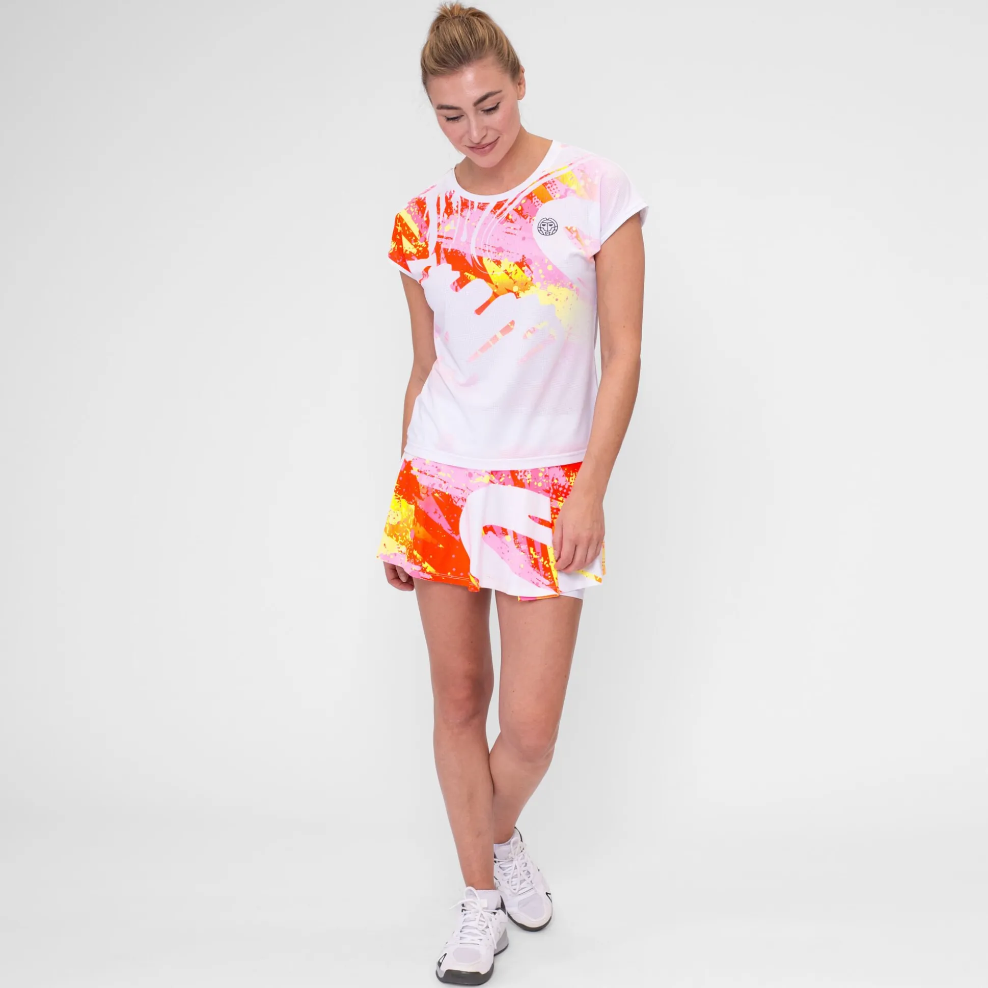 Outlet Wild Arts Printed Wavy Skirt Women - White, Multicoloured Skirts