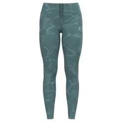 Shop Zeroweight Print Running Tights Women - Blue Grey Running Clothing