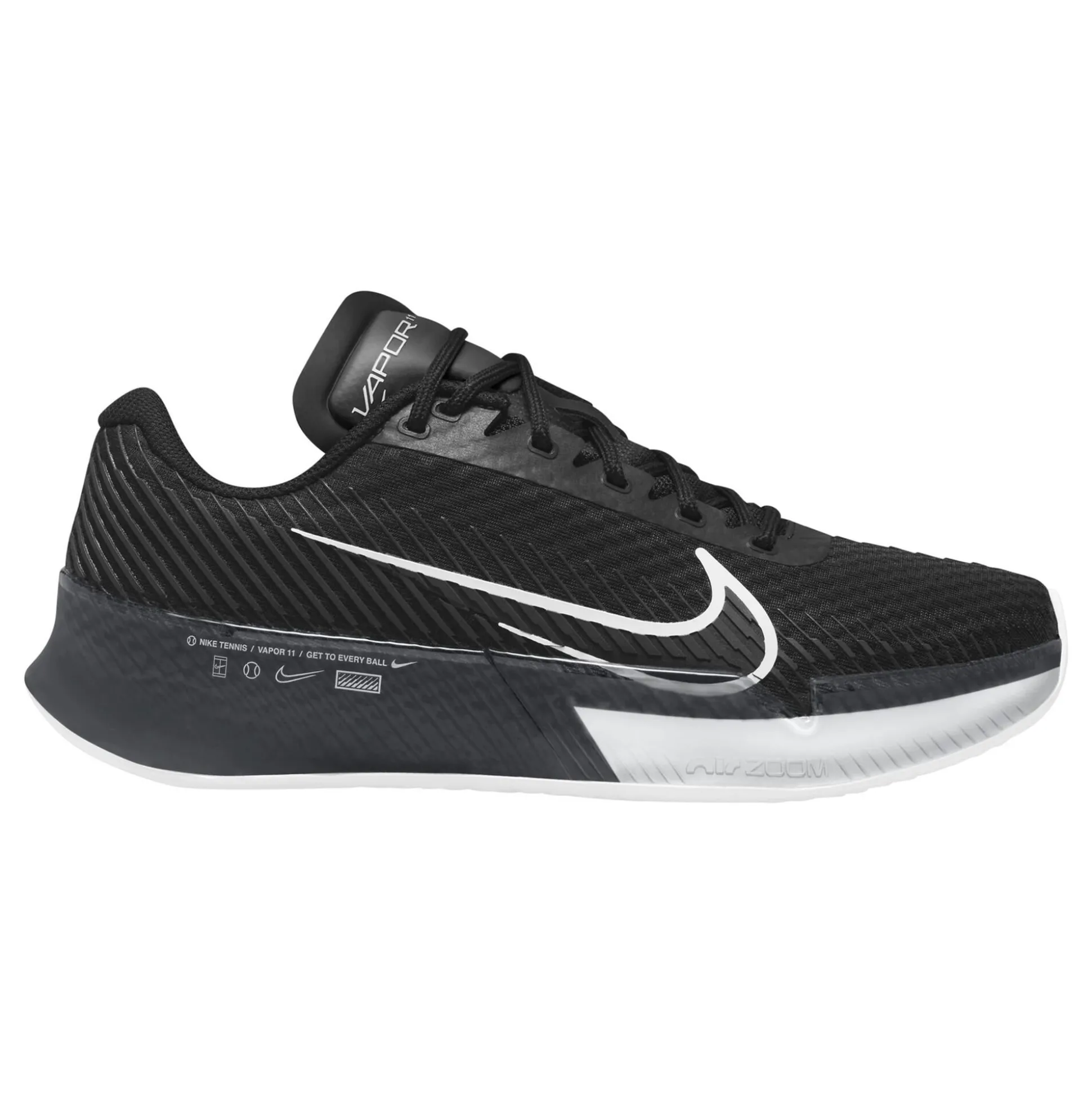 Best Sale Zoom Vapor 11 Clay Court Shoe Women - Black, White Clay Court Shoes